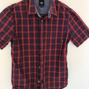 Vans checkered Button up T shirt